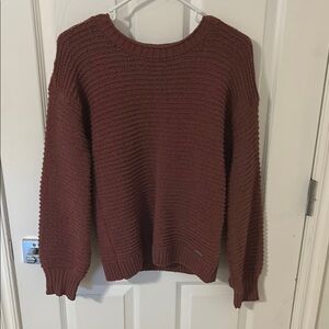 Abercrombie & Fitch Brown Crew Neck Sweater Textured Knit